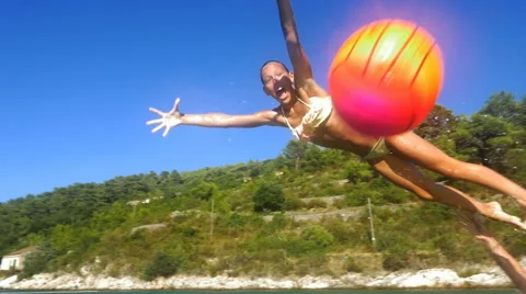 HD Slow-Mo: Playing in the Water Stock-Footage 66344409