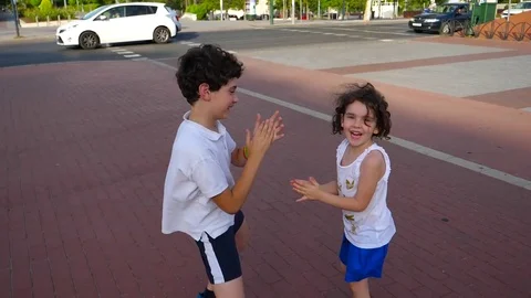 HD Slow motion. Children jumping Stock Footage 76584310