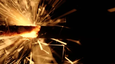 HD - Slow motion of fire on an ignition cord. Close-up Stock Footage 99043746