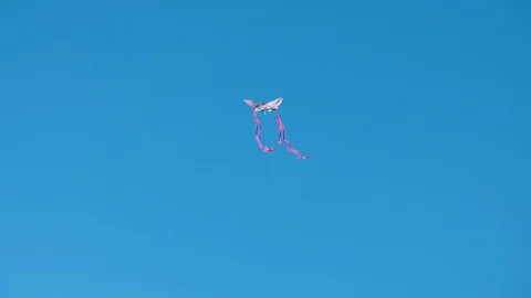HD Slow Motion - Flying A Kite Blue Sky- 库存影片 128936407