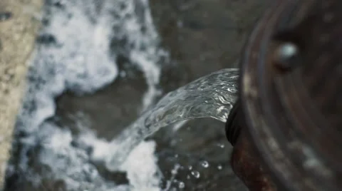 HD Slow Motion High Angle Playing With Water From Fire Hydrant Stockbeeldmateriaal 67431834