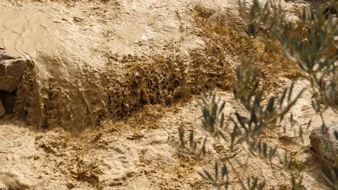 HD, Slow motion. Impressive cascade of runoff water caused by torrential rains. Stock Footage 98211167