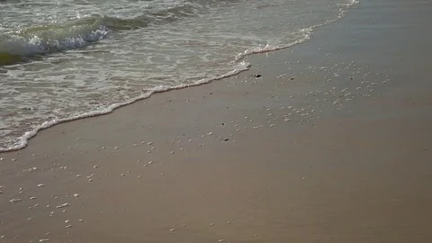 HD, Slow motion. Waves crashing against the beach Stock Footage 82619616
