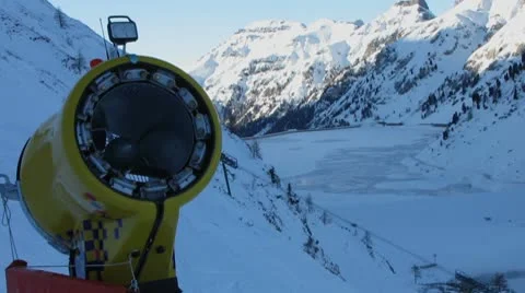 HD: Snow cannon Stock Footage 9000100