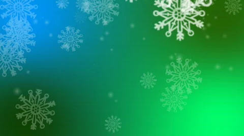 HD snowfalls on green gradient Video stock 398674
