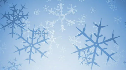 HD SnowflakesFlyThru blue loop Stock Footage 586003