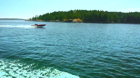 HD Speed Boat Passing By Fast Stock Footage 37880169