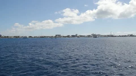 HD Stock Footage 1080p - Grand Cayman Port from Cruise Ship Stock Footage
