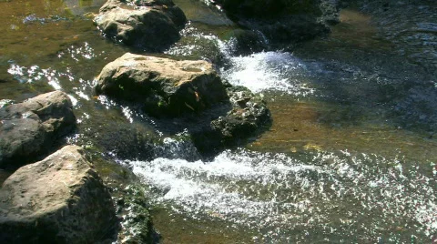 HD The stream flows among stones, closeup Stock Footage 611630
