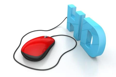 Hd text connected with computer mouse Free Stock Illustration