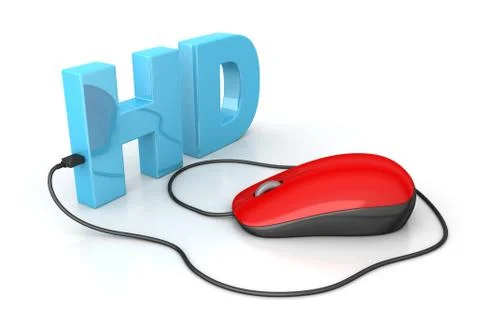Hd text connected with computer mouse Free Stock Illustration