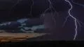 HD tight shot dramatic sunset lightning storm powerful close strike time lapse Video HD