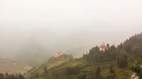 HD Time-lape, Beautiful floating fog at Sapa Vietnam. Stock Footage 60795679
