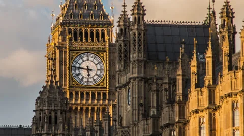 HD time lapse of Big Ben and the Houses of Parliament in London Vídeo Stock 39668431