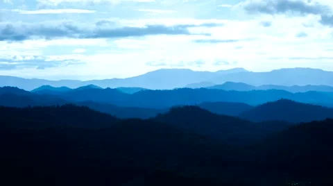 HD Time lapse blue mountain zoom out Stock Footage 40091426