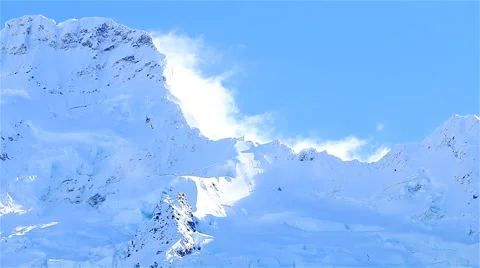 HD: Time lapse, Close up of the summit mt cook in new zealand,  Stock Footage 52197060