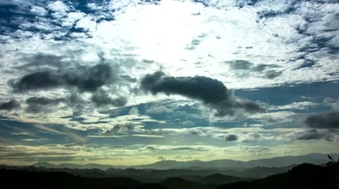 HD Time lapse of cloud moving on the mountain wide shot Stock Footage 40091170