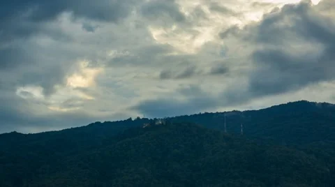 HD time lapse of clouds at Doi Suthep temple, Chiang Mai Thailand Stock Footage 52434814