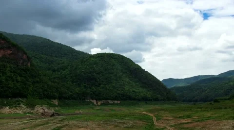 HD time lapse dry river in the hill zoom out Stock Footage 40112725