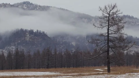 HD Time Lapse of Fog in Mountains Stock Footage 45850452