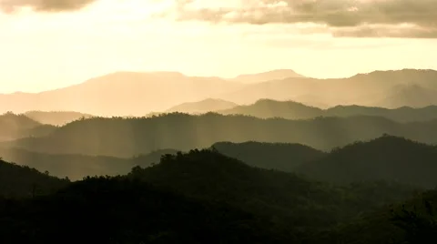 HD Time lapse hill gold sun beam tilt down Stock Footage 40091953