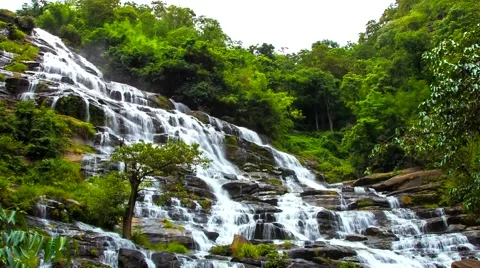 HD Time Lapse Maeya waterfall DSLR zoom out2 Stock Footage 40540922