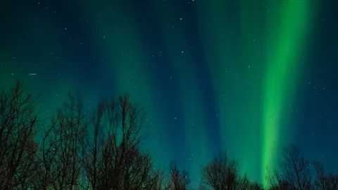 HD Time-lapse of Northern Light Aurora Borealis in the night sky Stock Footage 94281952