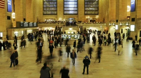 HD time lapse - NYC Grand Central Station Stock Footage