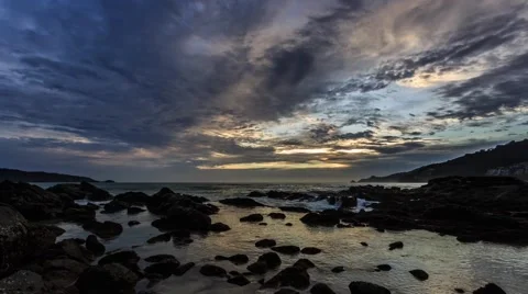 HD Time lapse. Sunset, moving cloud Stock Footage 40242887