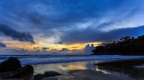 HD Time lapse. Sunset, moving cloud Stock Footage 40270154