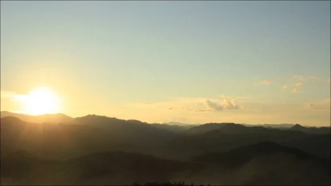HD time lapse of a sunset over a mountain range Stock Footage 96871212