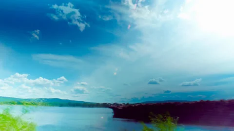 Hd time lapse view river summer day Stock Footage 30822450