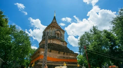 HD time lapse at Wat Lok Moli in Chiang Mai, Thailand Stock Footage 53213615
