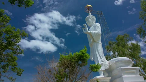 HD Time Lapse White Buddha tilt up, Chiang Mai, Thailand Stock Footage 39787497
