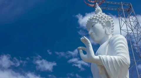HD Time Lapse White Buddha CU zoom out Stock Footage 39790114