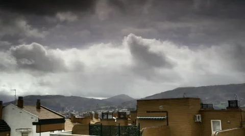Hd timelapse clouds and roofs Stock Footage 344586