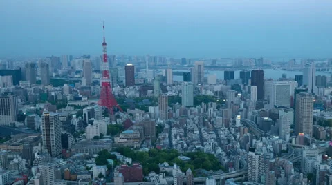 HD timelapse of tokyo tower day to dusk Video stock 39245460