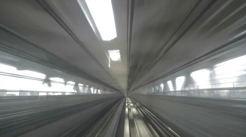 HD timelapse yurikamome driverless train in odaiba Video stock 39656882