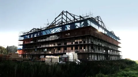 HD: Timlapse working on construction building Stock Footage 8760095