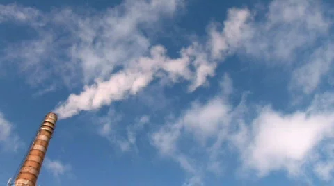 HD Tower of Coal burning power station with clouds on sky Stock-Footage 741905