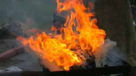 HD Traditional portable blacksmith at work Stock Footage 636823