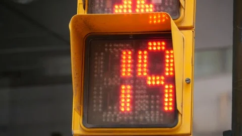 HD. Traffic light with countdown for pedestrians. Stock Footage 78110241