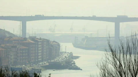 Hd traffic view river Stock Footage 334623