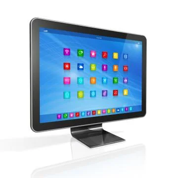 Hd tv - computer - apps icons interface 스톡 일러스트