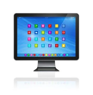 Hd tv - computer - apps icons interface イラスト素材
