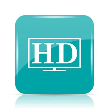HD TV icon. Internet button on white background.. Stock Illustration