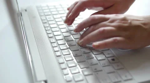 HD - Typing on a Notebook keyboard Stock Footage 24956252