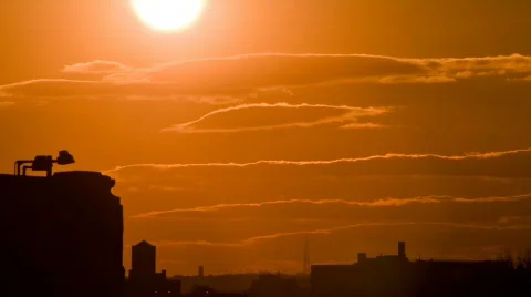 HD Urban Sunset - Clean time lapse Stock Footage