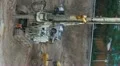 HD vert Mega-construction drilling for pylons and foundation work in time lapse HD 동영상