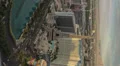 HD Vert pan Vegas Strip high up Bellagio Water Show time lapse day to dusk Video HD
